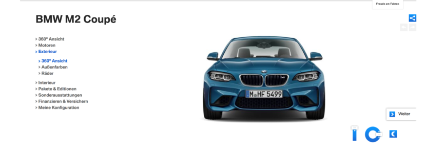 BMW M2 Facelift configurator 830x297