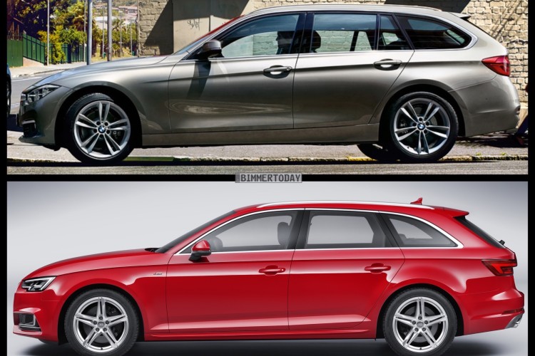 Bild Vergleich BMW 3er F31 LCI Touring Audi A4 Avant 2015 04 750x500