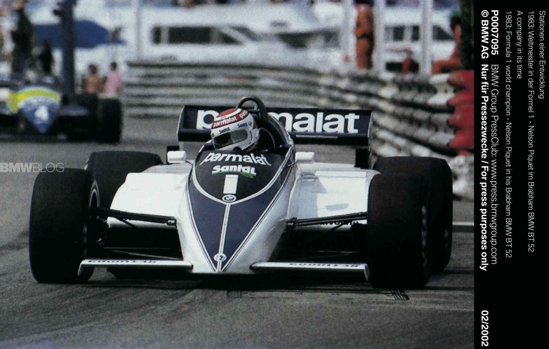 Sticker / Aufkleber Nelson Piquet Brabham BT52 F1 Weltmeister 1983