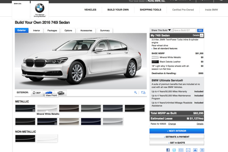 You can now configure your 2016 BMW 7 Series