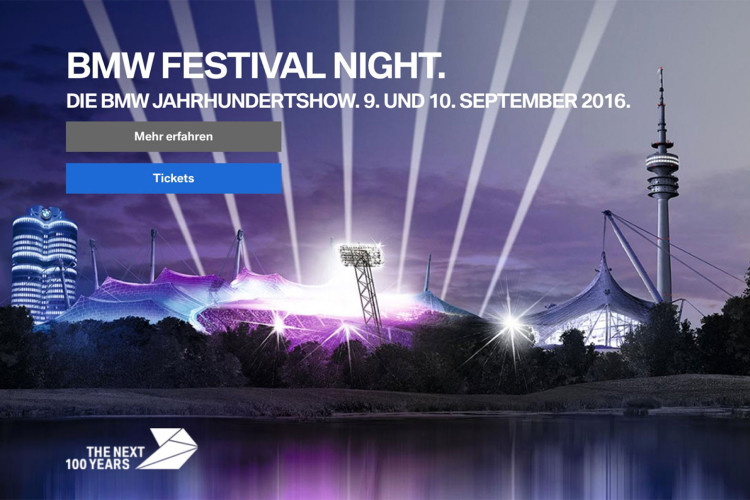 BMW to celebrate centenary with BMW Festival and BMW Festival Night from 9 to 11 September 2016