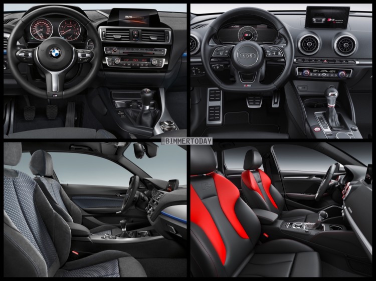 Bild Vergleich BMW 1er M135i F20 Audi S3 Sportback Facelift 2016 02 750x562
