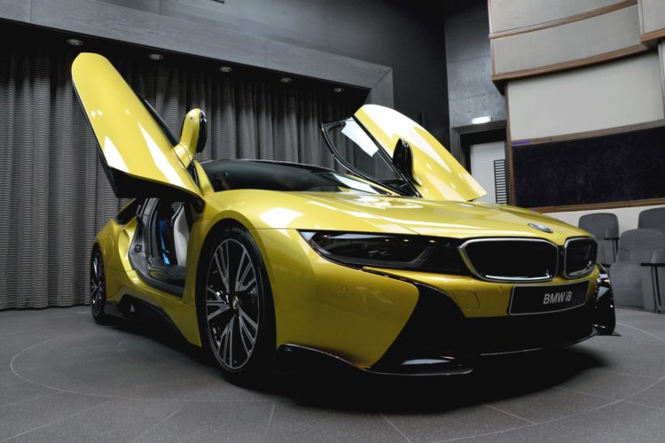 BMW i8 in Austin Yellow Features AC Schnitzer Parts in Abu Dhabi
