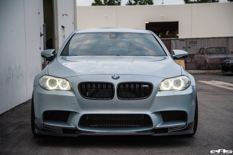 Silverstone BMW M5 With Blue Wheels & A Custom Exhaust Installed