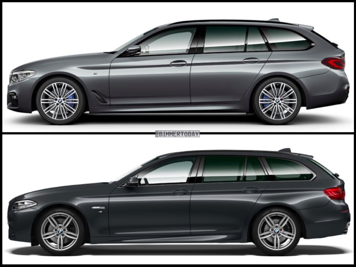 Image comparison: BMW G31 5 Series Touring against predecessor F11 5 Series