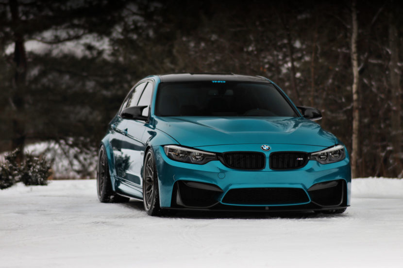 Atlantis Blue Metallic BMW M3 Looks Stunning With HRE Wheels And Carbon Fiber Parts