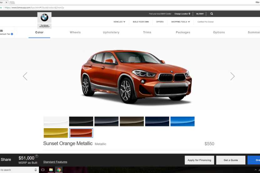 BMW X2 online configurator is up on BMWUSA