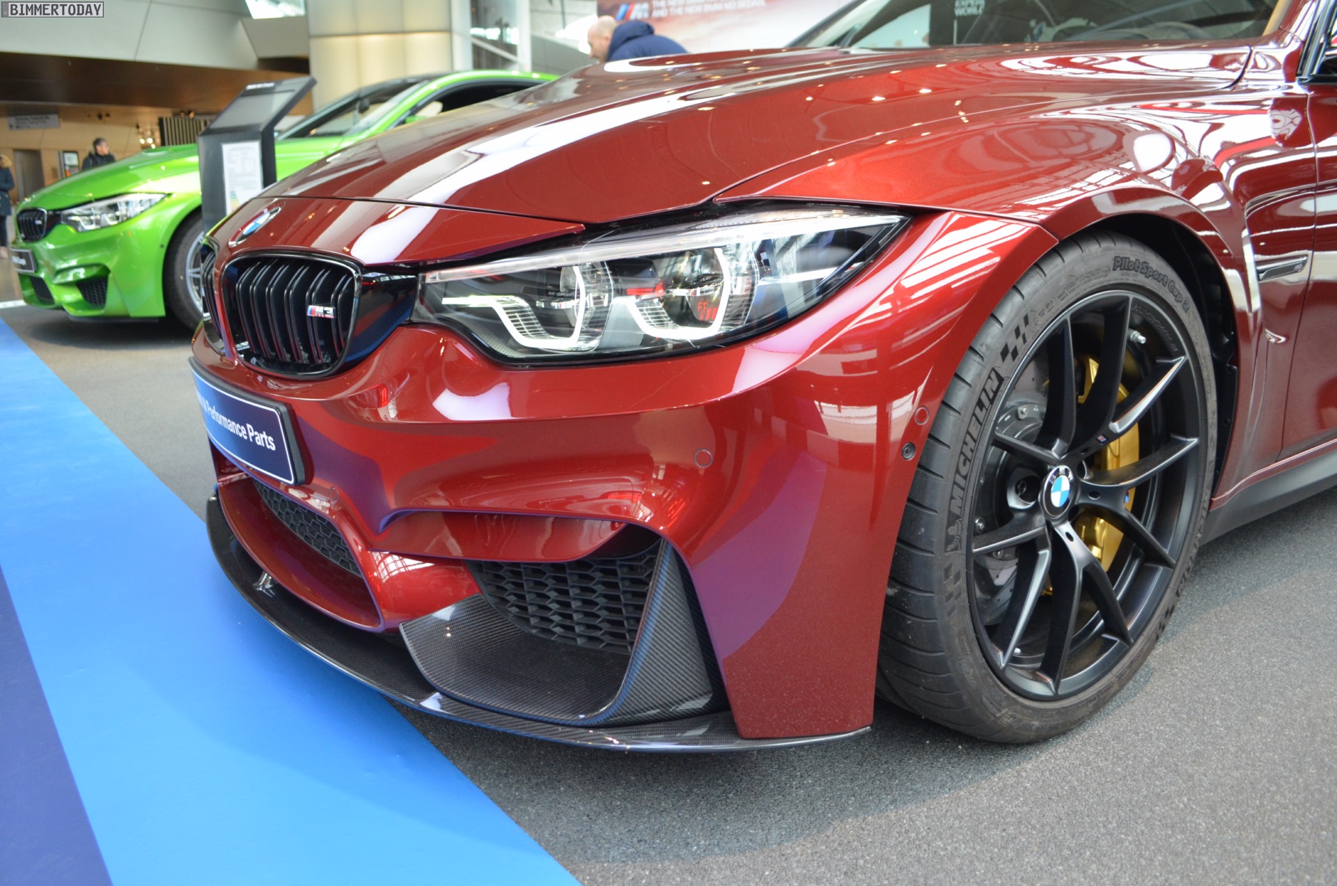 Billy bundt Scan BMW M3 in Ruby Red and M Performance Parts looks stunning