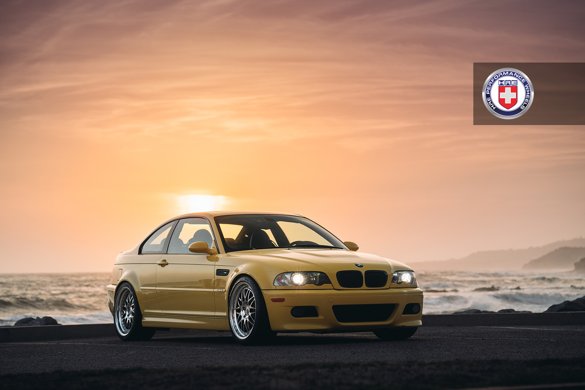 Phoenix Yellow BMW M3 with HRE 540 Wheels in Polished Clear