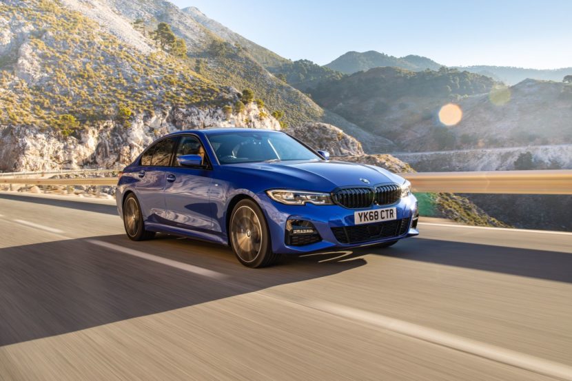 2019 BMW 320d shown in Portimao Blue during a photoshoot