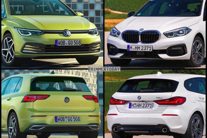 Photo Comparison: New VW Golf 8 vs. BMW 1 Series
