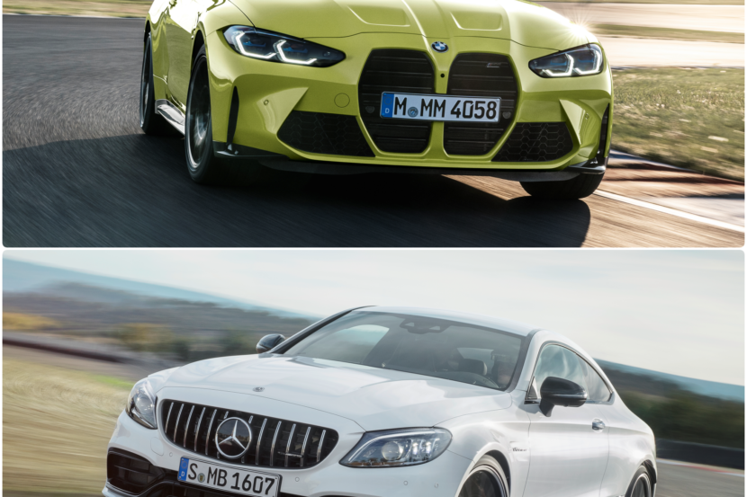 Photo Comparison: New G82 BMW M4 goes hunting for the Mercedes-AMG C 63 Coupe
