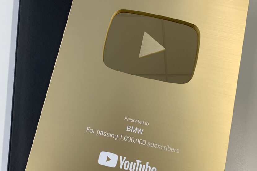 BMW Gets the YouTube Golden Button Award, reaching 1 million subs