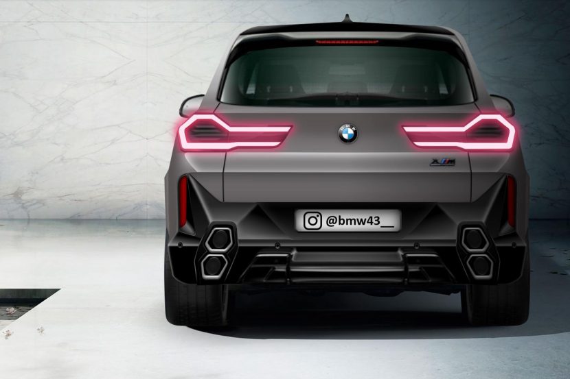 BMW XM render shows new exhaust layout and sleek taillights