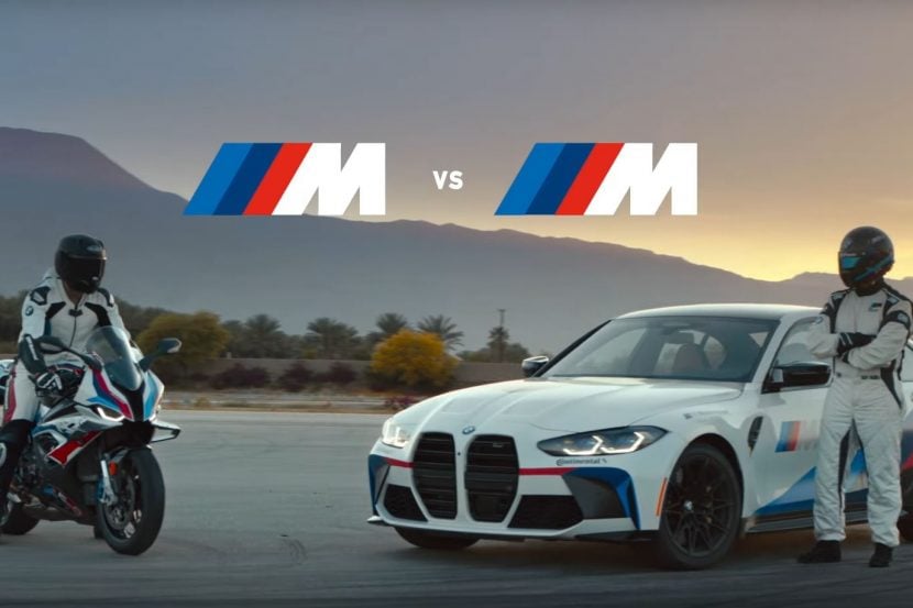 Video: BMW M3 Competition vs BMW M 1000 RR on track