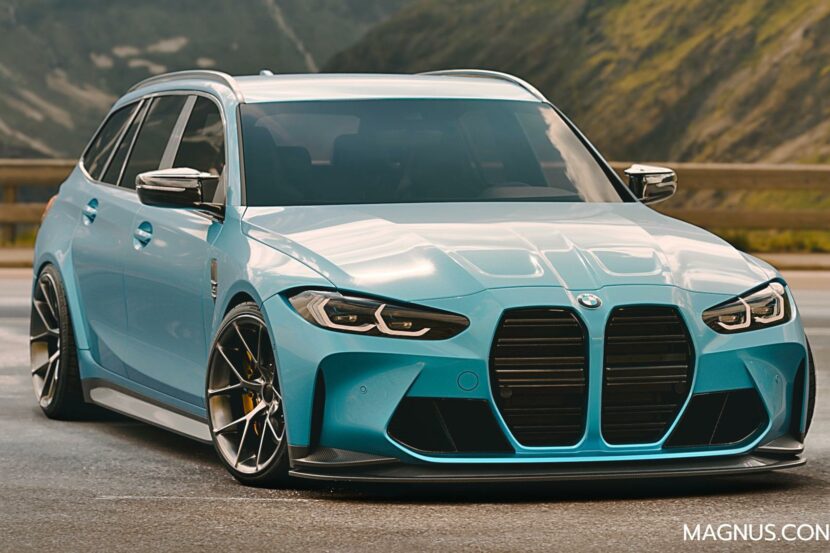 2023 BMW M3 Touring rendered with carbon fiber parts