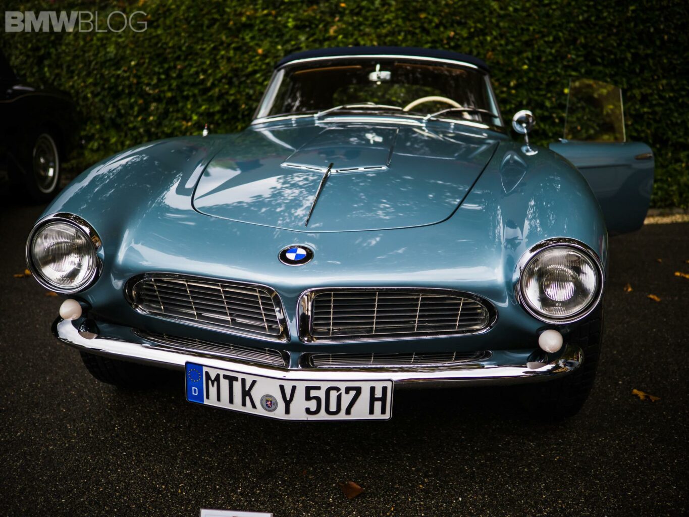 Rare BMW 507 Roadster displayed on the shores of Lake Como