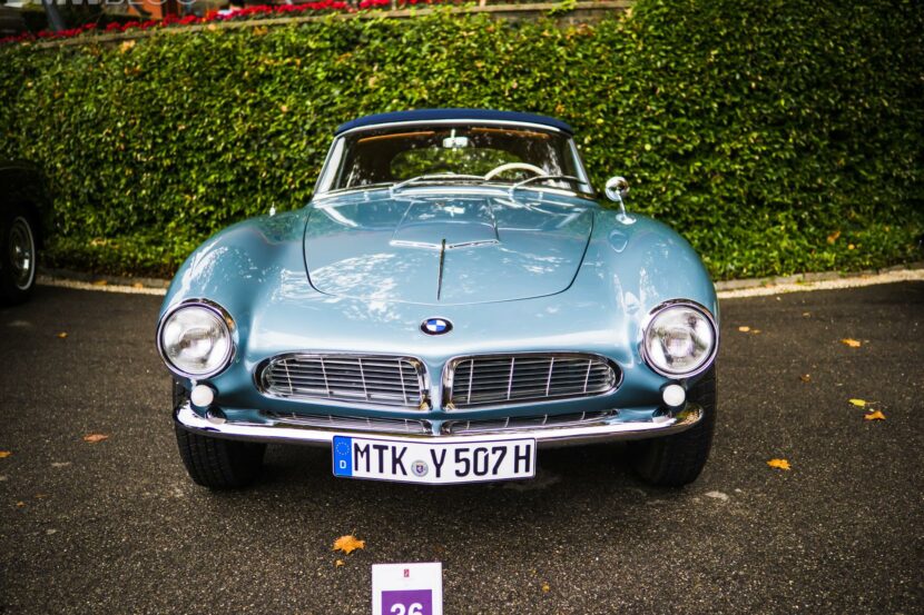 Rare BMW 507 Roadster displayed on the shores of Lake Como