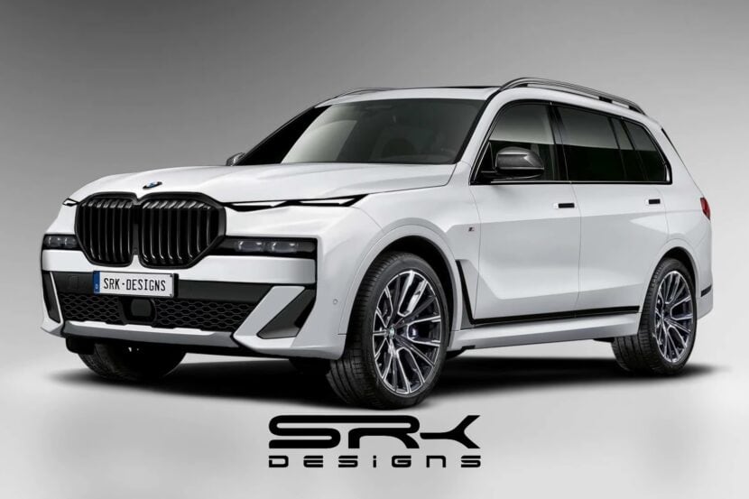 BMW X7 facelift rendered with split headlights takes after the XM