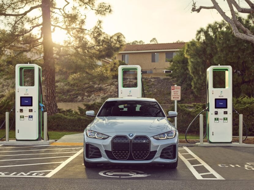 BMW i4 EV outdoor charging