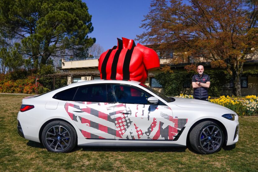 BMW i4 Dressed Up In AC Milan Livery To Celebrate New Shirt Launch