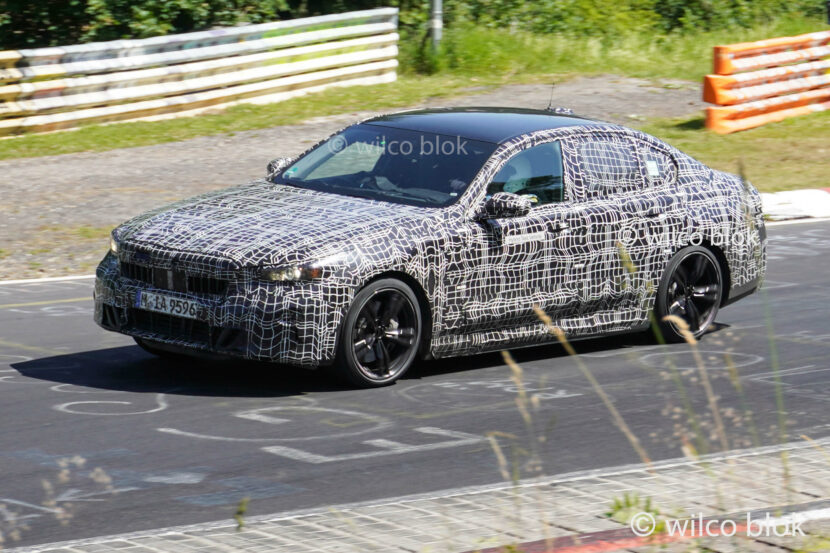 New BMW 5 Series Spied Riding Low With Partially Exposed Lights And Grille