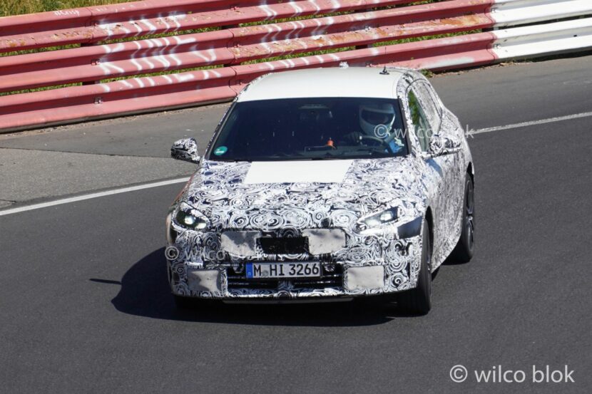 BMW M135i with four exhaust pipes tested on track