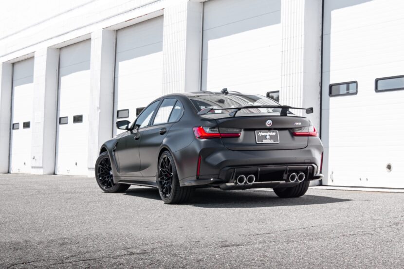 This Frozen Black 2022 BMW M3 gets a racing wing from M Performance