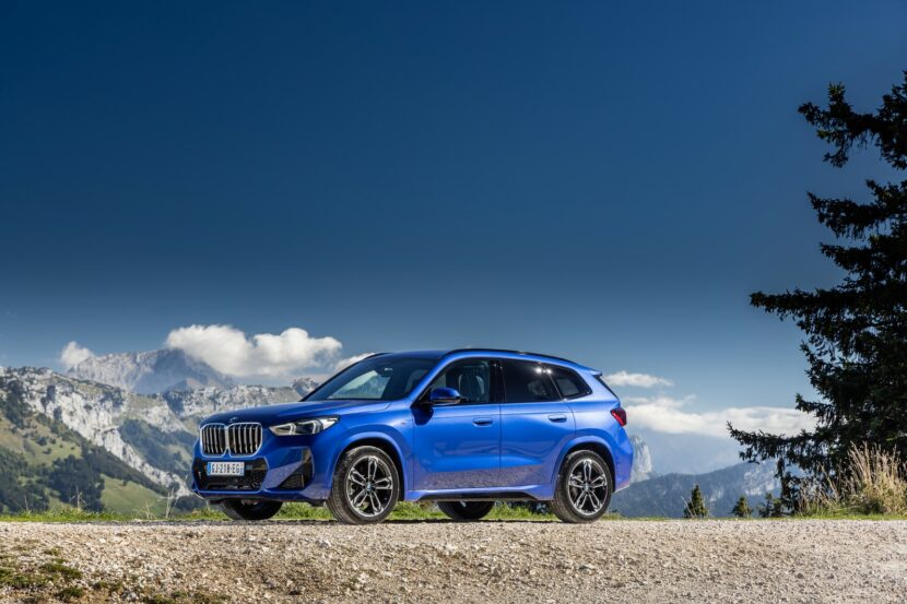 2023 BMW X1 M Portimao Blue Poses For The Camera For France Premiere