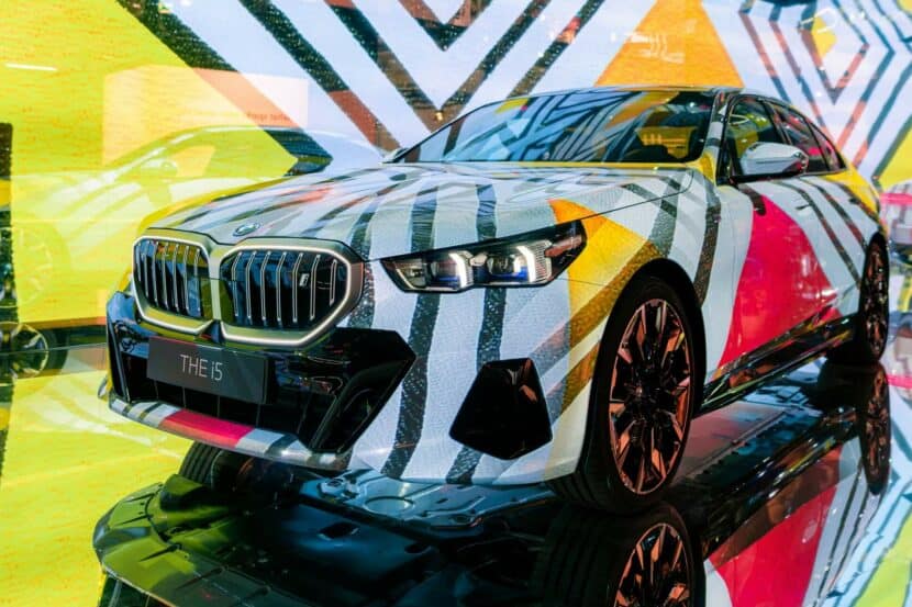 BMW i5 Becomes Colorful Canvas For AI-Made Projections At Art Basel