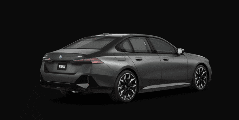 BMW i5 - rear three-quarters photo in Frozen Deep Grey