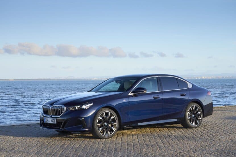 BMW i5 eDrive40 Tanzanite Blue Poses For The Camera With M Sport Package