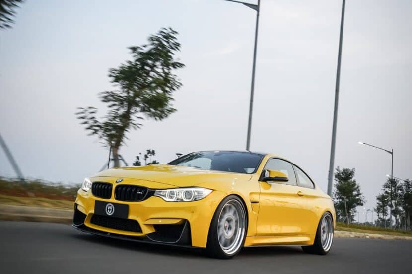 BMW F82 M4 in Speed Yellow: Tuned Up and with New Wheels from HRE
