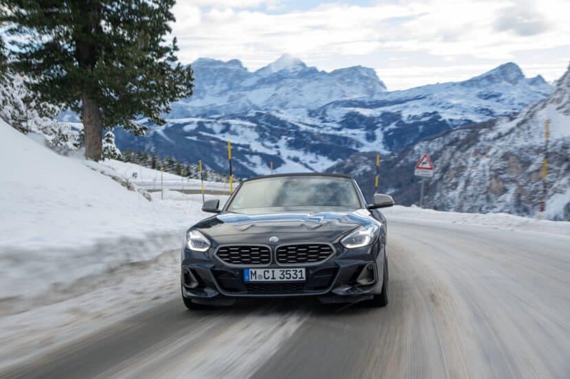 BMW Z4 on a snowy road