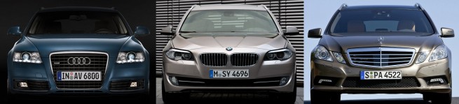 BMW-5er-Touring-F11-Audi-A6-Avant-Mercedes-E-Klasse-T-Modell-Front
