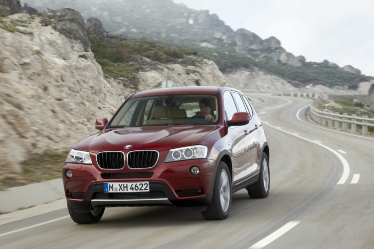 F25 BMW X3 on the road, front