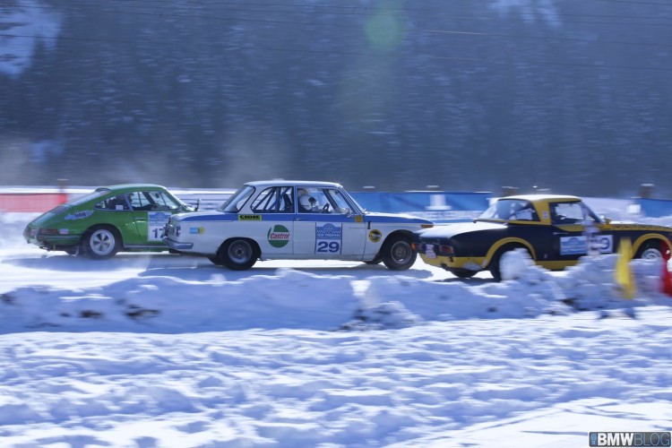 BMW races 2002 TI works rally car on snow and ice