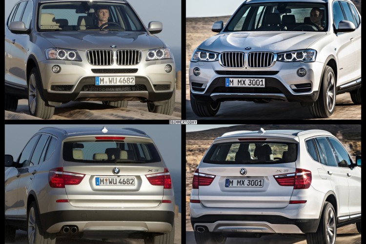 Bild Vergleich BMW X3 F25 xDrive Facelift LCI 2014 04 750x500