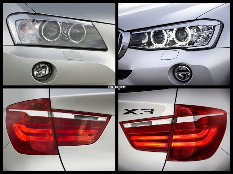 Bild Vergleich BMW X3 F25 xDrive Facelift LCI 2014 05 750x562