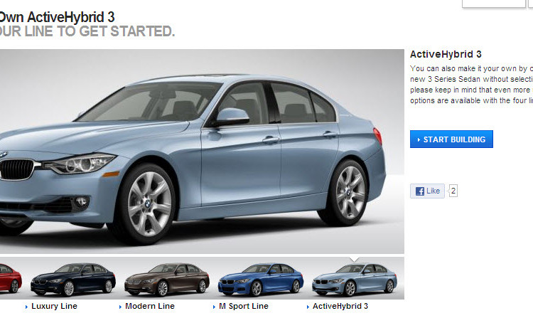 New BMW 3 Series xDrive, ActiveHybrid 3, M Sport Package configurator is live