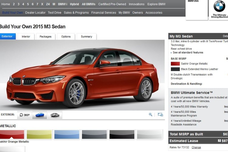 BMW M3 and M4 Live Configurator now on BMWUSA.com
