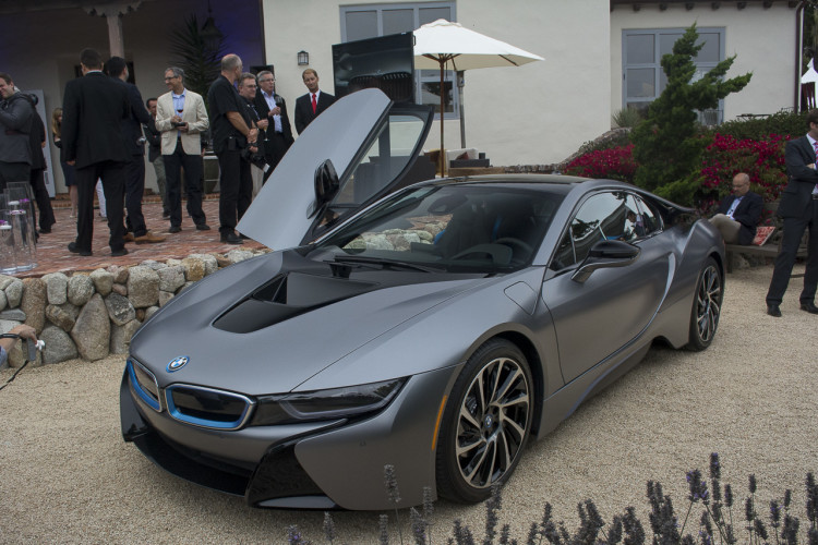 BMW i8 Frozen Grey and BMW Vision Future Luxury Concept at 2014 Pebble Beach